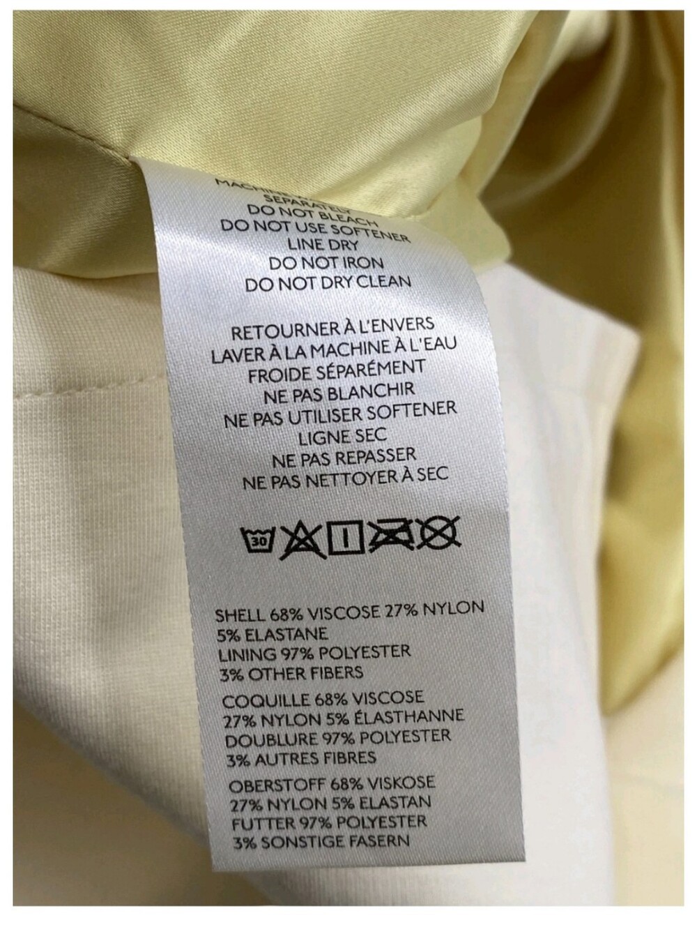 Maeve Womens Blazer Jacket Lemon Icing Yellow Size L Double Breasted Knit5 - Picture 6 of 7